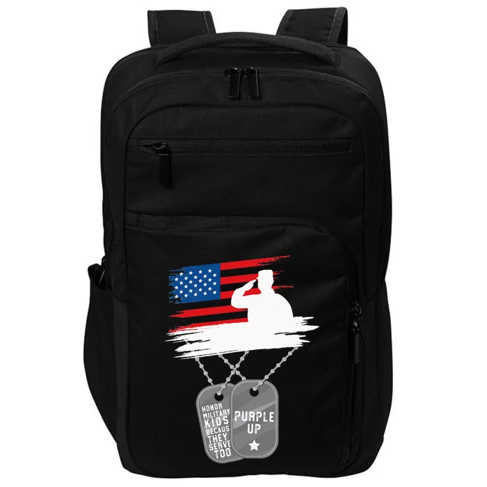 Purple Up Month Of Military Child Awareness Impact Tech Backpack