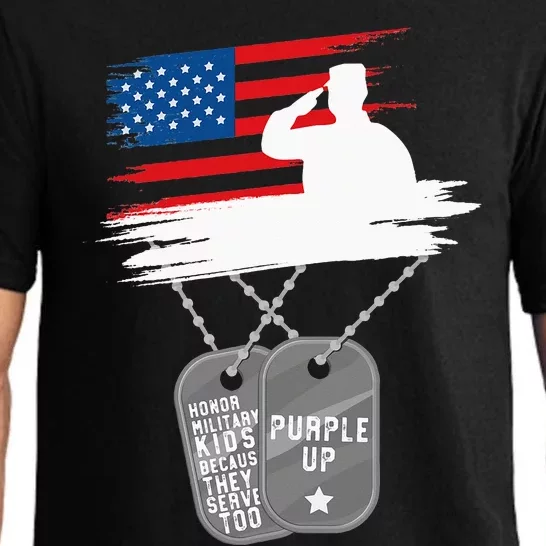 Purple Up Month Of Military Child Awareness Pajama Set