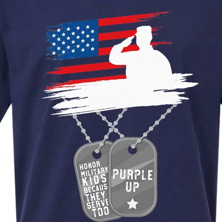 Purple Up Month Of Military Child Awareness Sueded Cloud Jersey T-Shirt