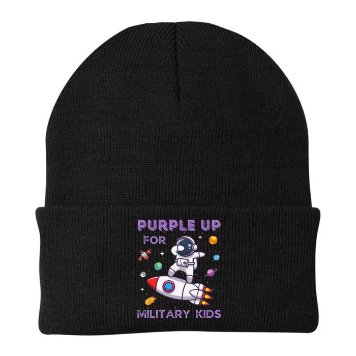 Purple Up Military Military Child Month Astronaut Knit Cap Winter Beanie