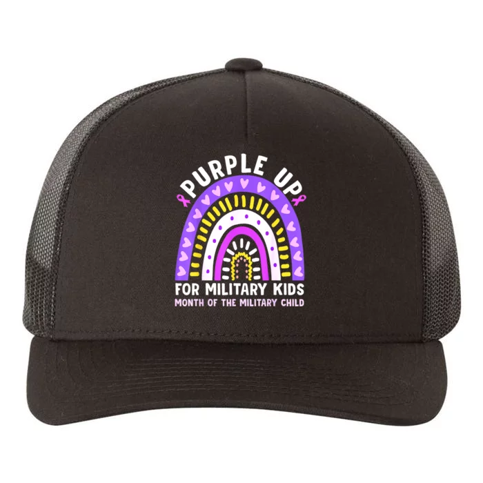 Purple Up Military Month Of The Military Child Rainbow Yupoong Adult 5-Panel Trucker Hat