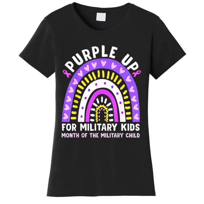 Purple Up Military Month Of The Military Child Rainbow Women's T-Shirt