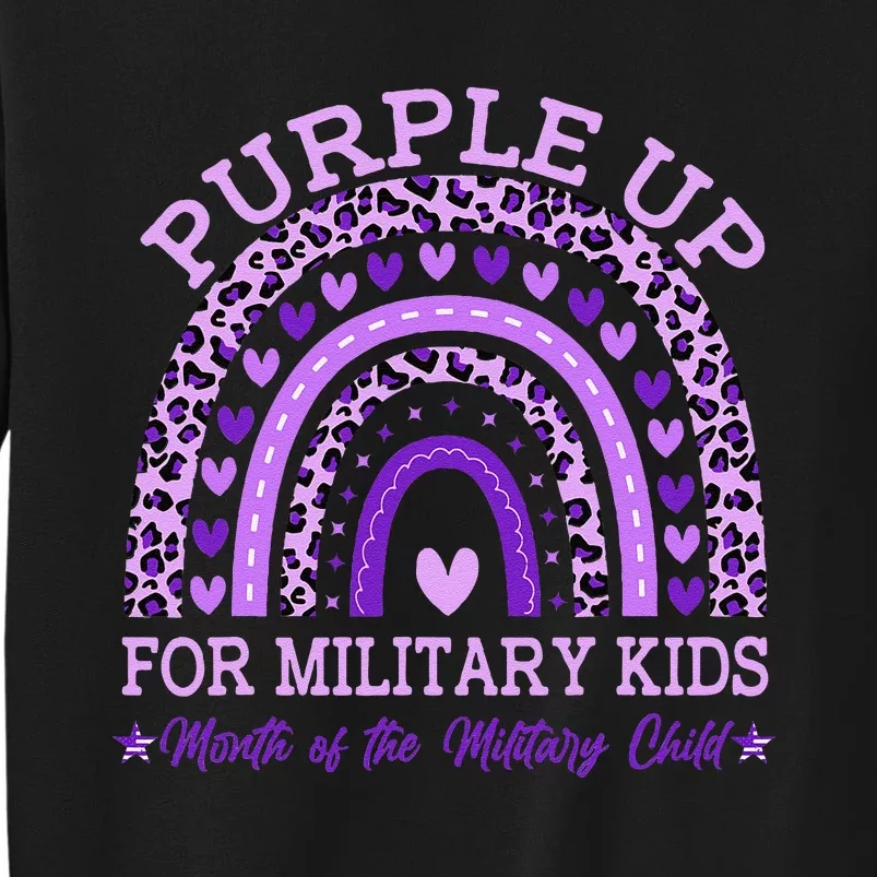 Purple Up Military K.Ids Rainbow Month Of The Military Child Gift Tall Sweatshirt