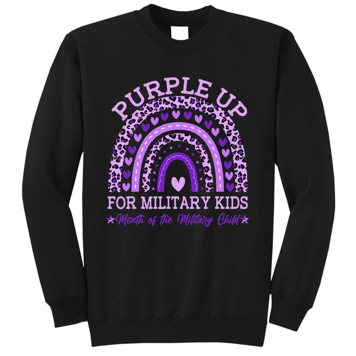 Purple Up Military K.Ids Rainbow Month Of The Military Child Gift Tall Sweatshirt