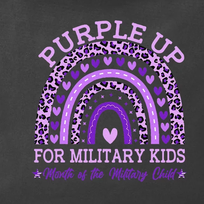 Purple Up Military K.Ids Rainbow Month Of The Military Child Gift Zip Tote Bag