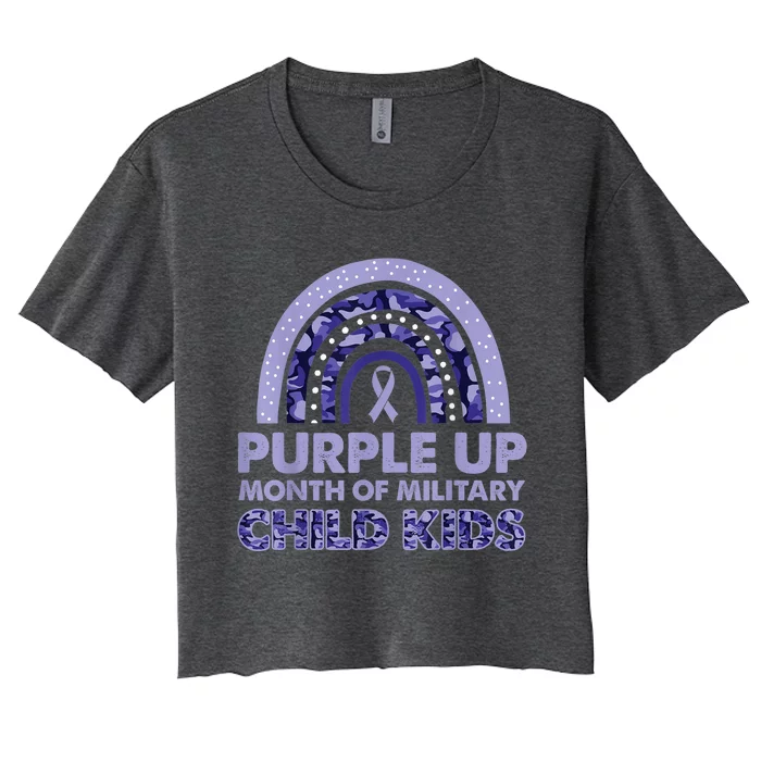 Purple Up Month Of Military Child Kid For wo  Kid Women's Crop Top Tee