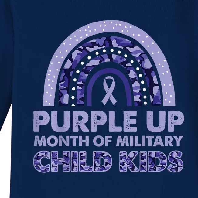 Purple Up Month Of Military Child Kid For wo  Kid Baby Long Sleeve Bodysuit