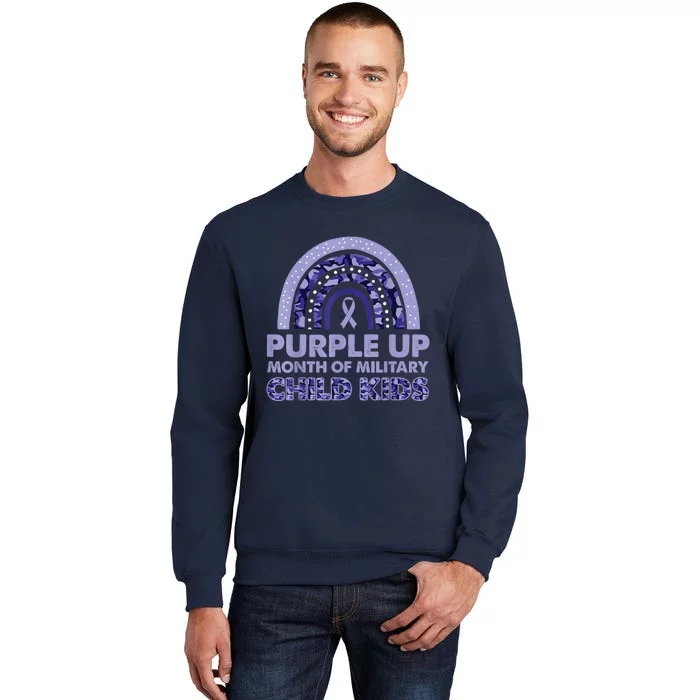 Purple Up Month Of Military Child Kid For wo  Kid Tall Sweatshirt