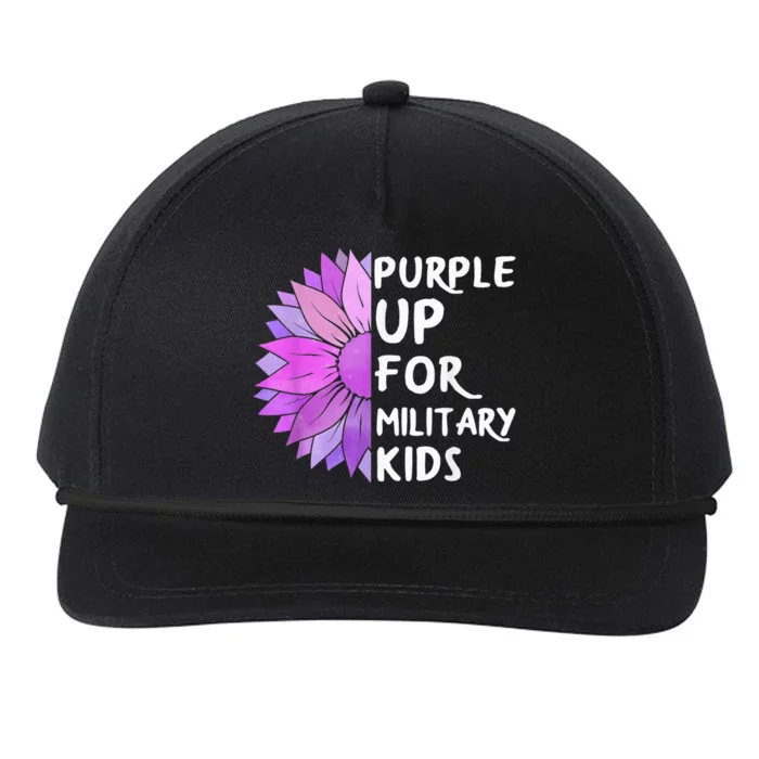 Purple Up Military Child Sunflower Military Brats Month Snapback Five-Panel Rope Hat