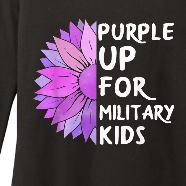 Purple Up Military Child Sunflower Military Brats Month Womens CVC Long Sleeve Shirt