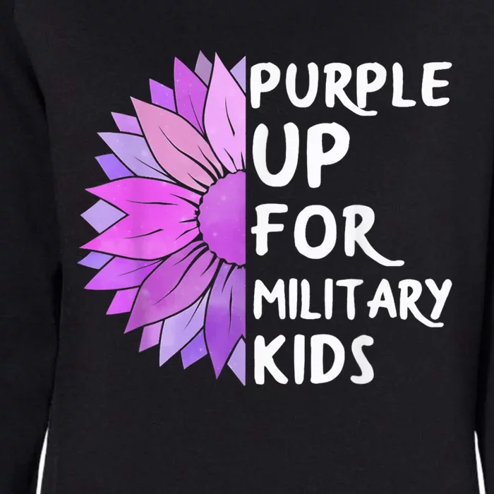 Purple Up Military Child Sunflower Military Brats Month Womens California Wash Sweatshirt