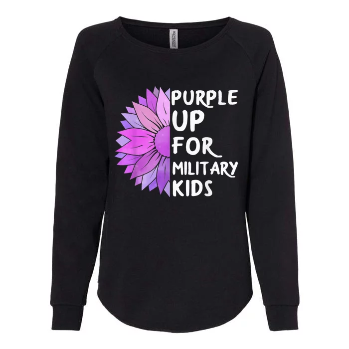 Purple Up Military Child Sunflower Military Brats Month Womens California Wash Sweatshirt