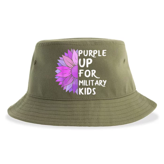 Purple Up Military Child Sunflower Military Brats Month Sustainable Bucket Hat