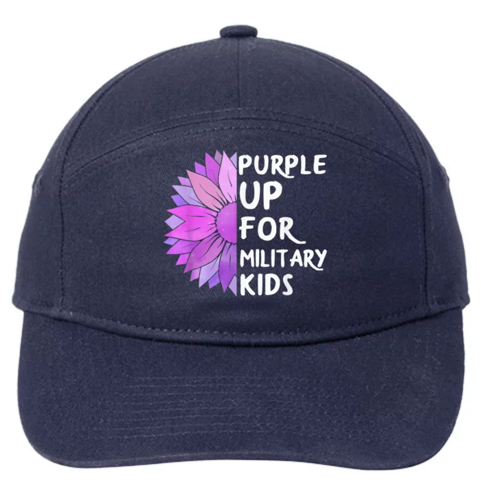 Purple Up Military Child Sunflower Military Brats Month 7-Panel Snapback Hat