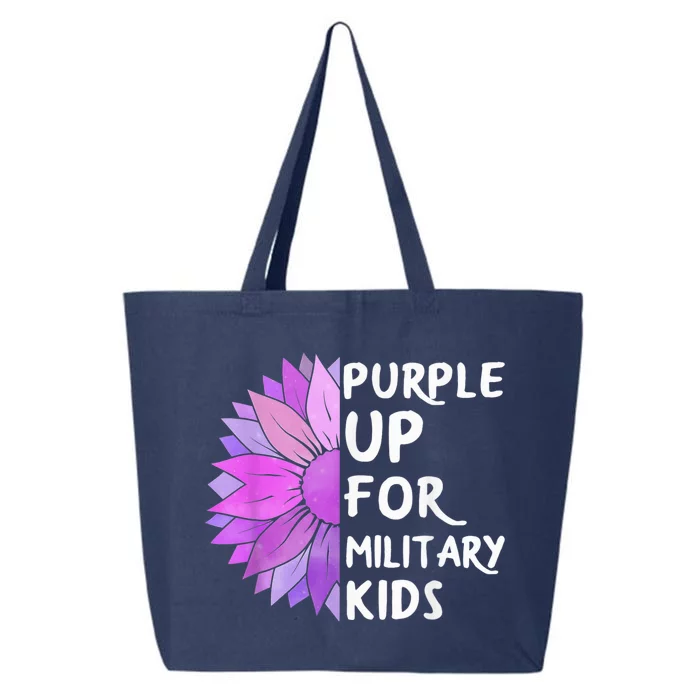 Purple Up Military Child Sunflower Military Brats Month 25L Jumbo Tote