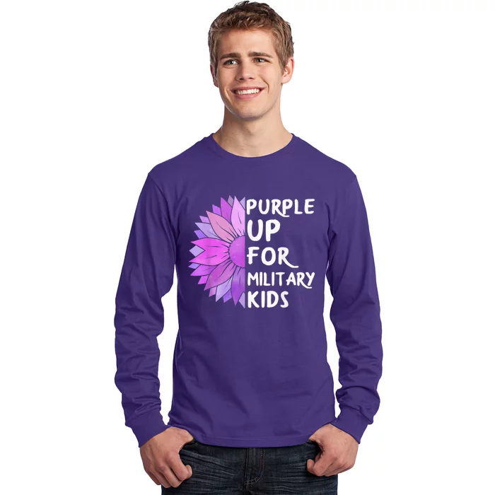 Purple Up Military Child Sunflower Military Brats Month Long Sleeve Shirt