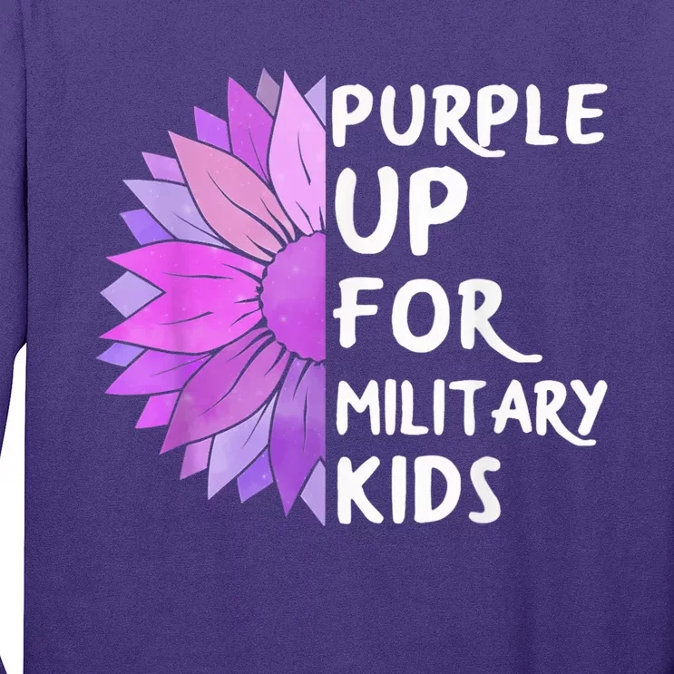 Purple Up Military Child Sunflower Military Brats Month Long Sleeve Shirt