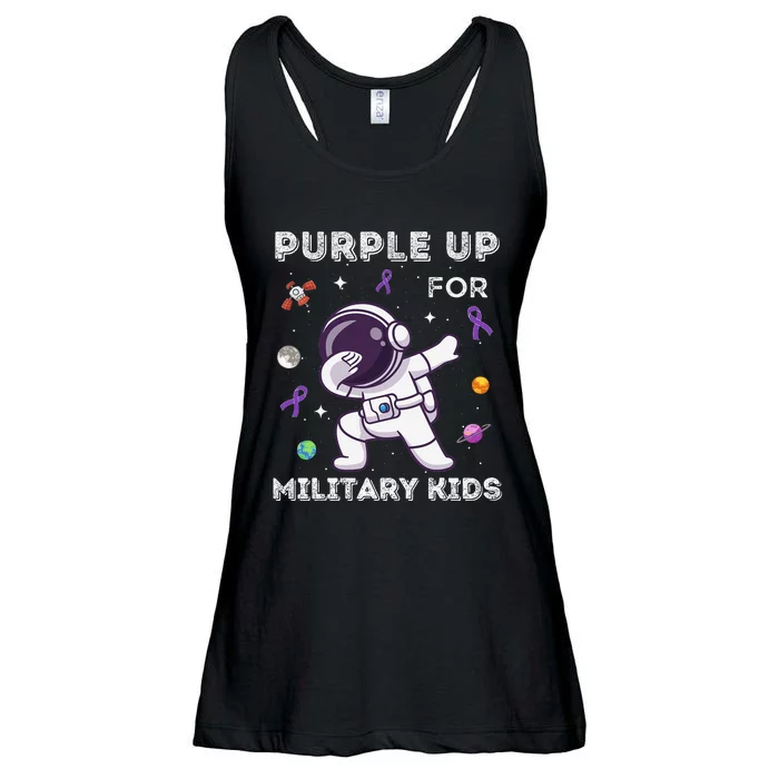 Purple Up Military Dabbing Astronaut Space Solar System Ladies Essential Flowy Tank