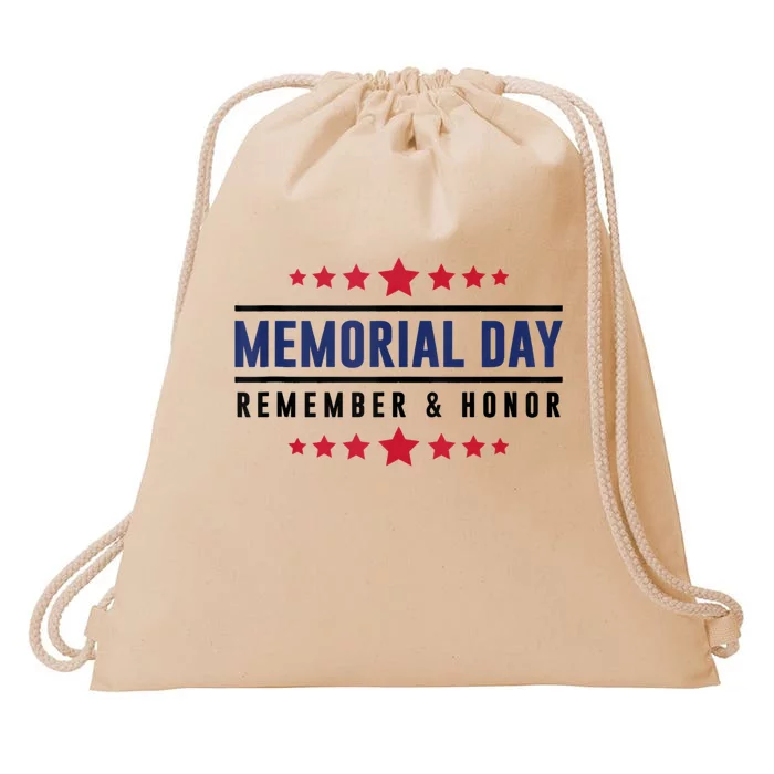 Patriotic USA Memorial Day Family Drawstring Bag