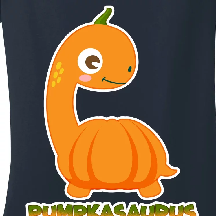 Pumpkasaurus Women's V-Neck T-Shirt