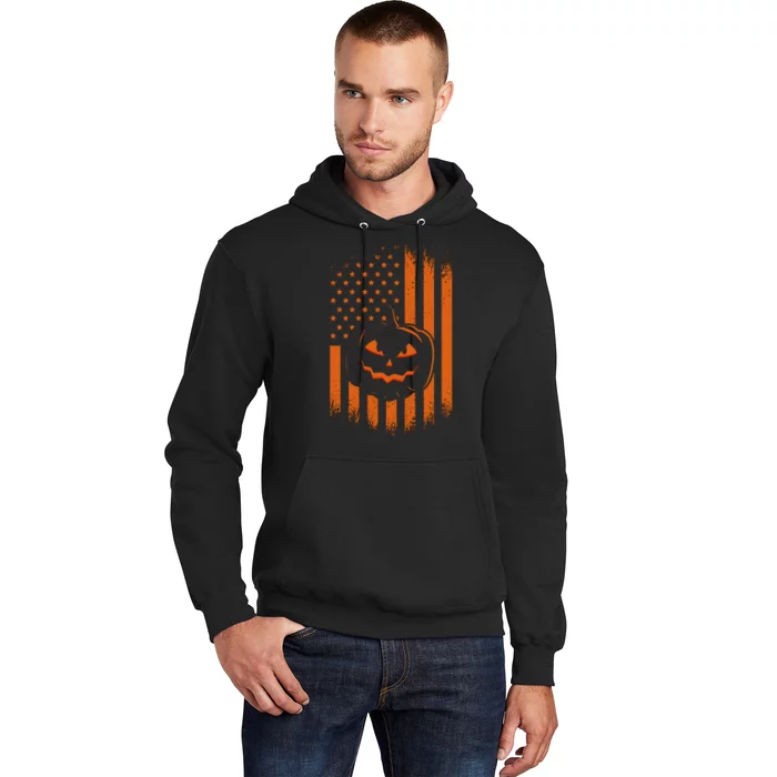 Pumpkin America Halloween Flag Hoodie