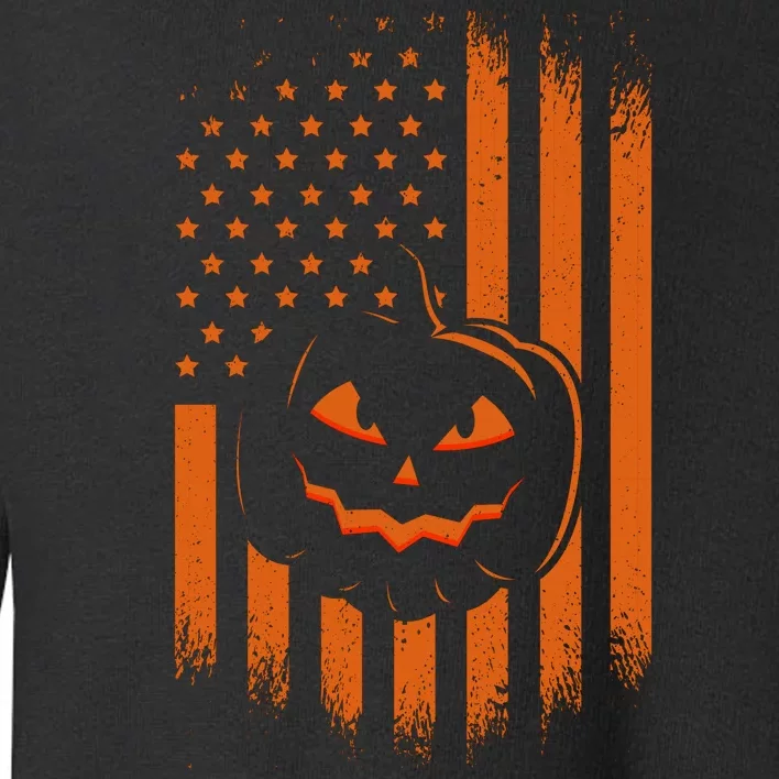 Pumpkin America Halloween Flag Toddler Sweatshirt