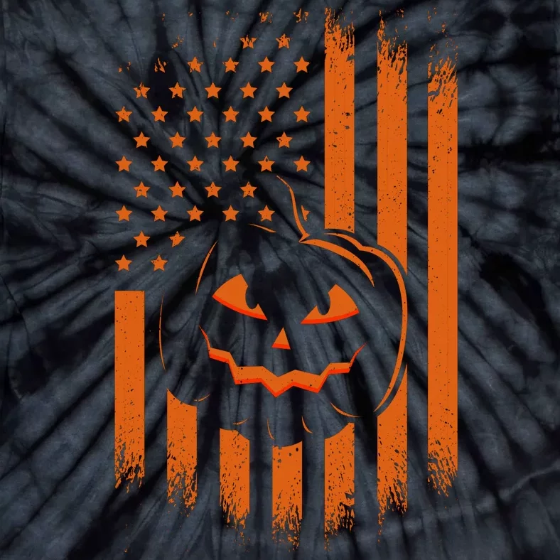 Pumpkin America Halloween Flag Tie-Dye T-Shirt