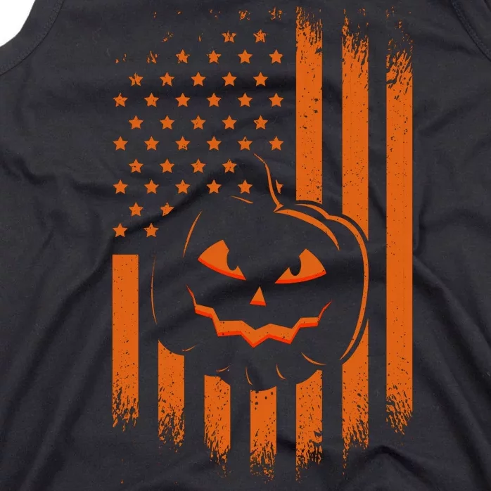 Pumpkin America Halloween Flag Tank Top