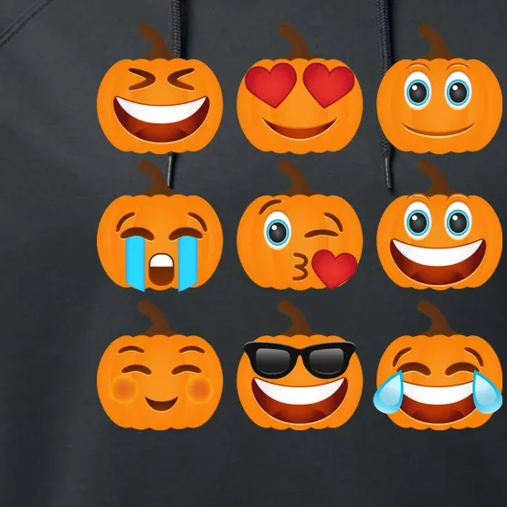 Pumpkin Emojis Performance Fleece Hoodie