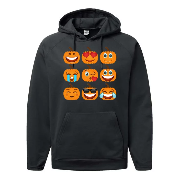 Pumpkin Emojis Performance Fleece Hoodie