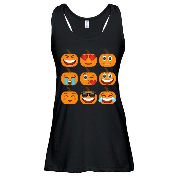 Pumpkin Emojis Ladies Essential Flowy Tank