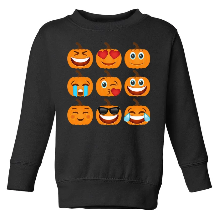 Pumpkin Emojis Toddler Sweatshirt