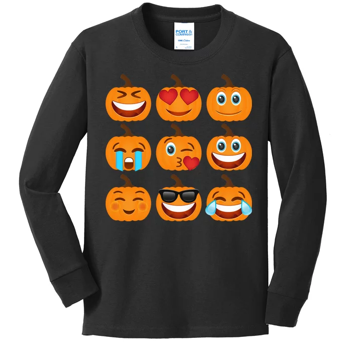 Pumpkin Emojis Kids Long Sleeve Shirt