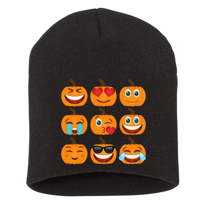 Pumpkin Emojis Short Acrylic Beanie