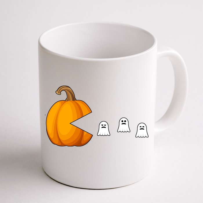 Pumpkin Ghosts Retro Pic Elated Front & Back Coffee Mug