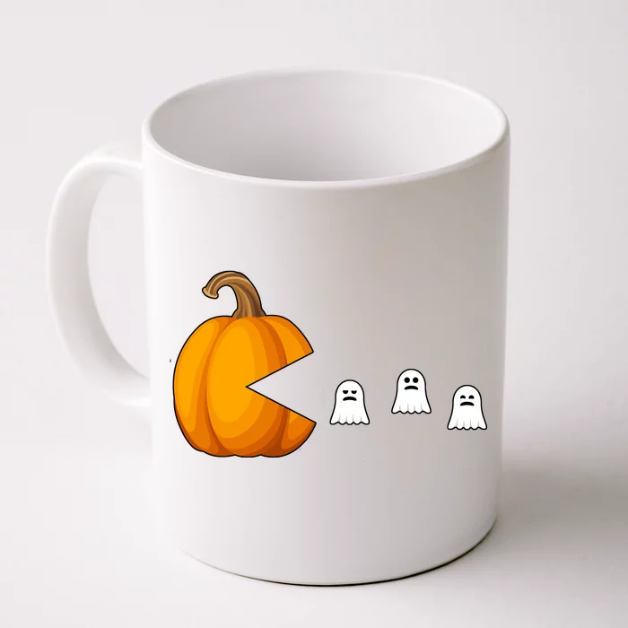 Pumpkin Ghosts Retro Pic Elated Front & Back Coffee Mug