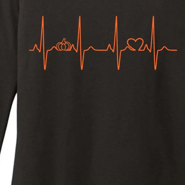 Pumpkin Halloween Heartbeat Pulse Womens CVC Long Sleeve Shirt