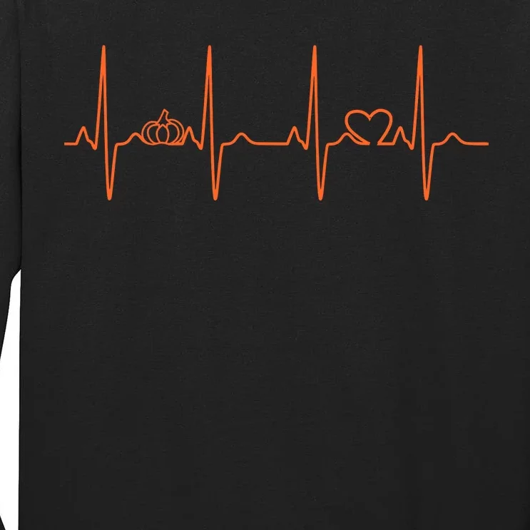 Pumpkin Halloween Heartbeat Pulse Tall Long Sleeve T-Shirt