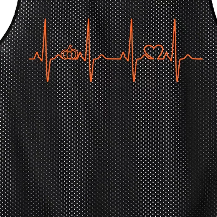 Pumpkin Halloween Heartbeat Pulse Mesh Reversible Basketball Jersey Tank