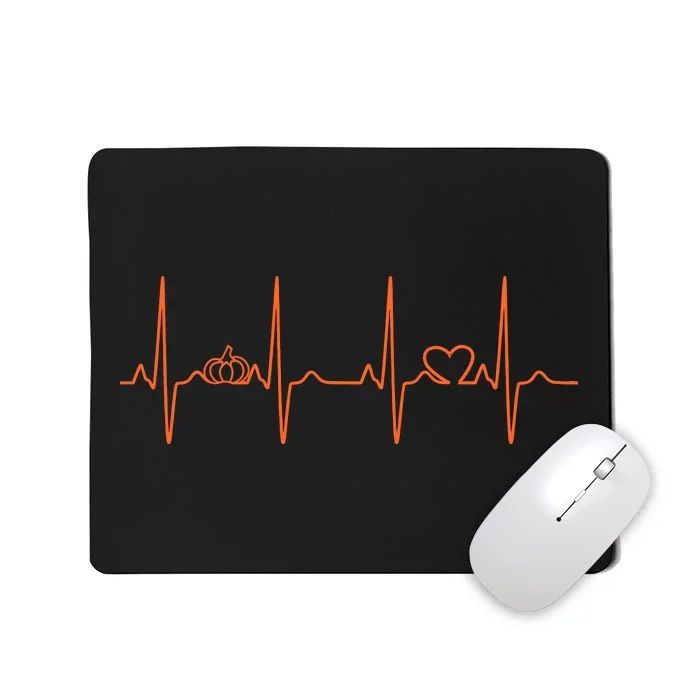 Pumpkin Halloween Heartbeat Pulse Mousepad