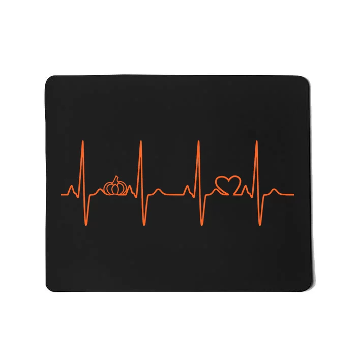 Pumpkin Halloween Heartbeat Pulse Mousepad