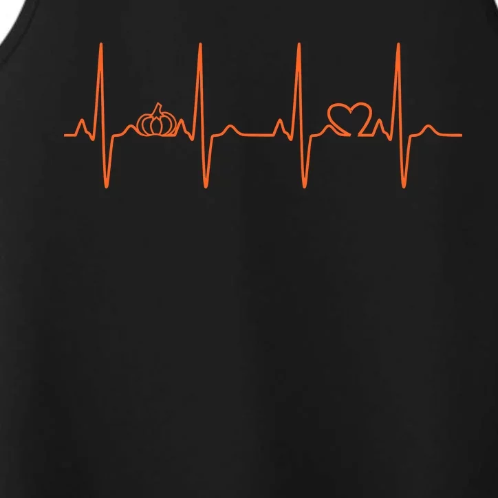 Pumpkin Halloween Heartbeat Pulse Performance Tank