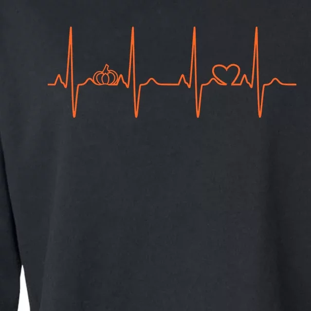 Pumpkin Halloween Heartbeat Pulse Cropped Pullover Crew