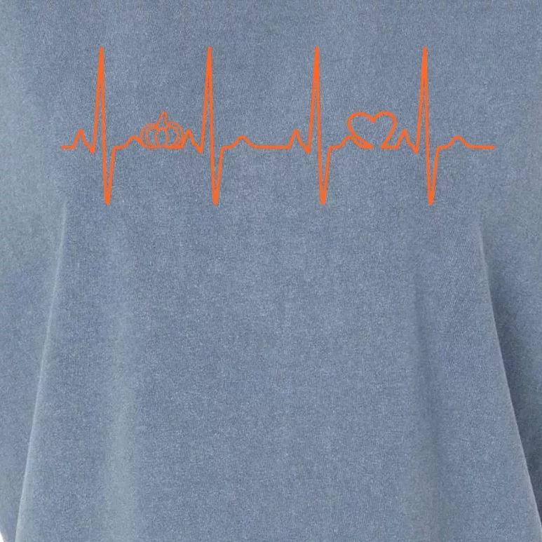 Pumpkin Halloween Heartbeat Pulse Garment-Dyed Women's Muscle Tee