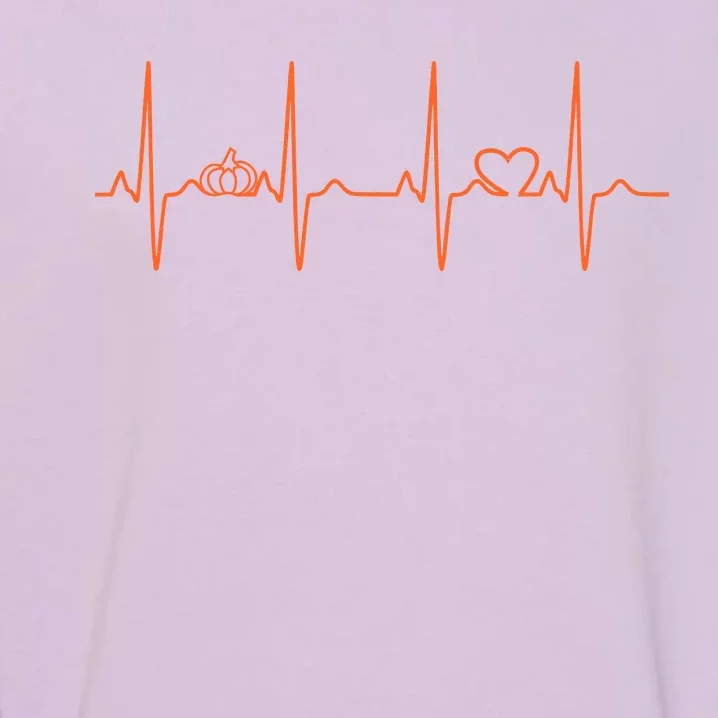 Pumpkin Halloween Heartbeat Pulse Garment-Dyed Sweatshirt