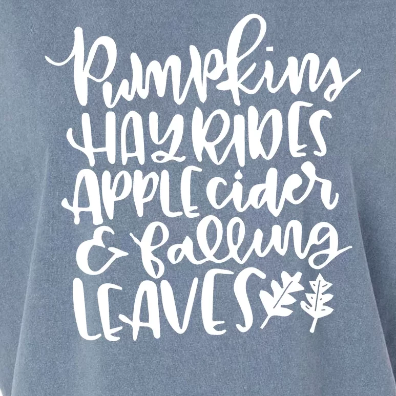 Pumpkin Hayrides Apple cider Falling Leaves Garment-Dyed Women's Muscle Tee