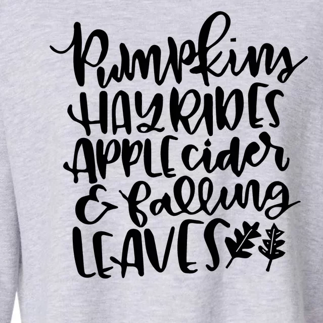 Pumpkin Hayrides Apple cider Falling Leaves Cropped Pullover Crew