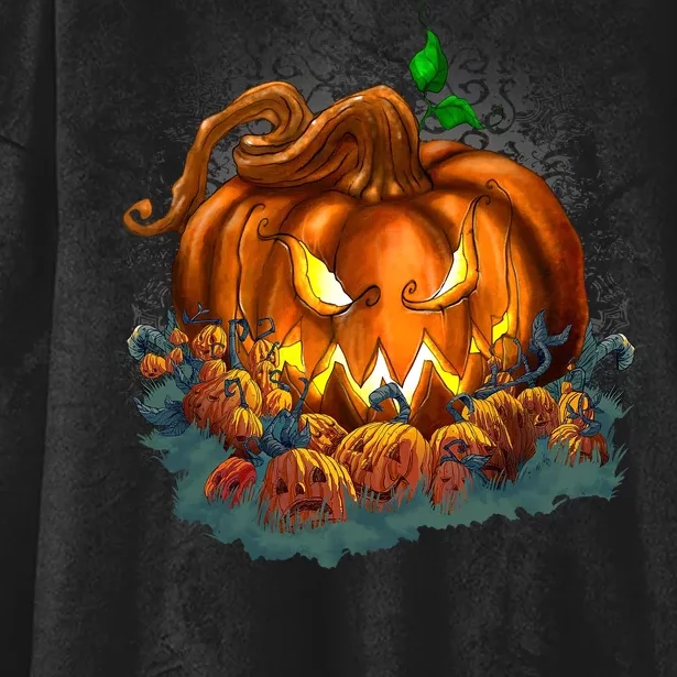 Pumpkin Patch Halloween Hooded Wearable Blanket