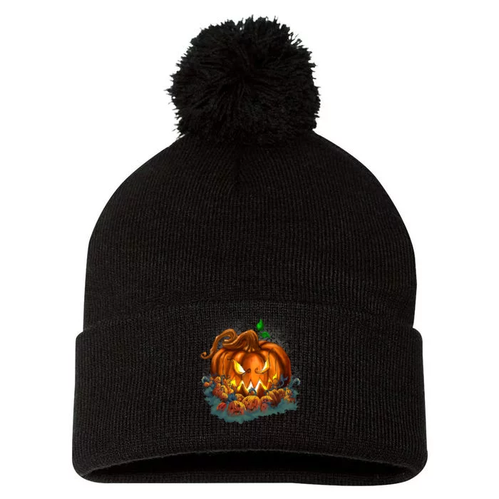 Pumpkin Patch Halloween Pom Pom 12in Knit Beanie