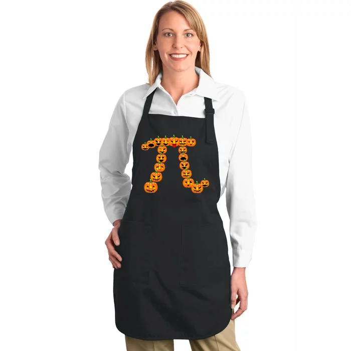 Pumpkin Pi Emoji's Halloween Math 3.14 Full-Length Apron With Pocket